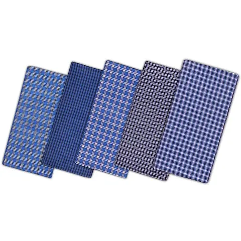 SSS Multi Color Cotton Checkered Lungi for Men's, Combo of 5, Size-2.25meters (Lungis)