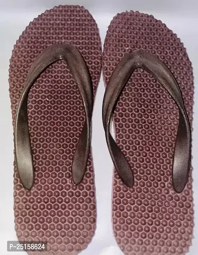 Stylish Brown Rubber Flip Flops Slippers For Men