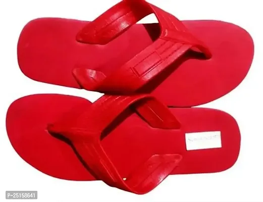 Stylish Red Rubber Flip Flops Slippers For Men