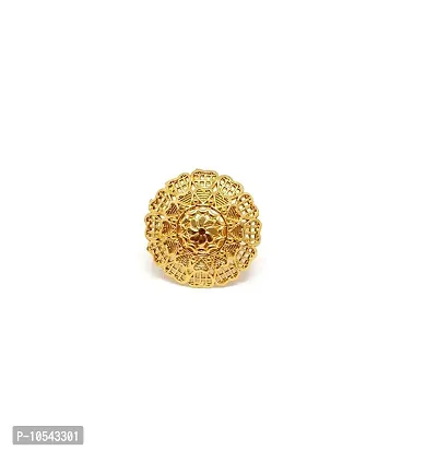 Splendid Gold Look Traditional Beautiful Gold Plated Finger Ring For Women And Girls Golden-thumb0