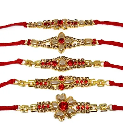 Traditional And Beautiful Elegant AD Gold Plated Rakhi For Brother