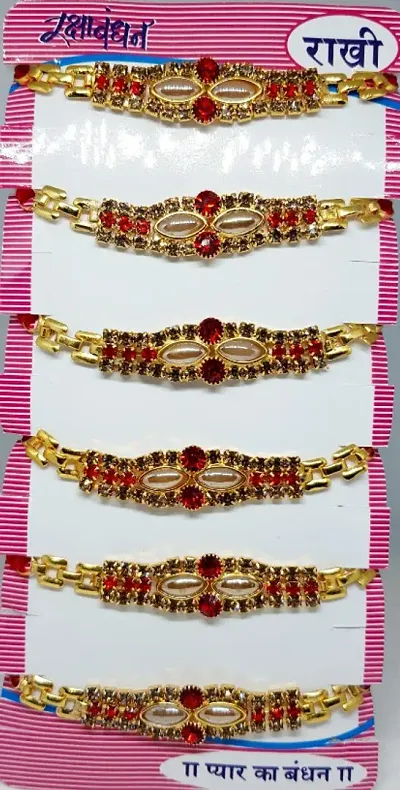 Traditional And Beautiful Elegant AD Gold Plated Rakhi For Brother