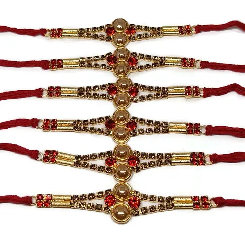 Traditional And Beautiful Elegant AD Gold Plated Rakhi For Brother