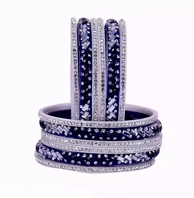 Elegant Glass Cubic Zirconia Bangle For Women Pack of 12