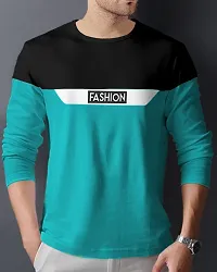 Trendy Cotton Blend Colourblocked Tees  For Men-thumb1