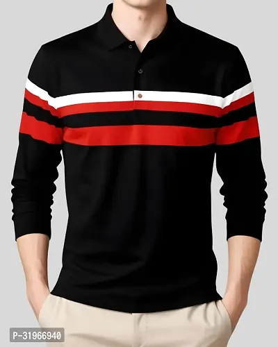 Trendy Cotton Blend Striped Polos For Men-thumb0