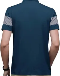 Trendy Cotton Blend Colourblocked Polos For Men-thumb1