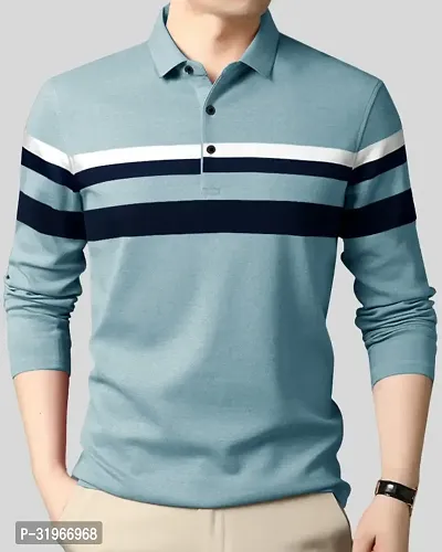 Trendy Cotton Blend  Striped Polos For Men-thumb0