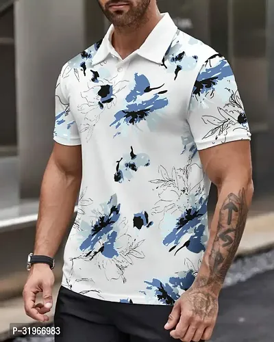 Trendy Cotton Blend  Printed Polos For Men