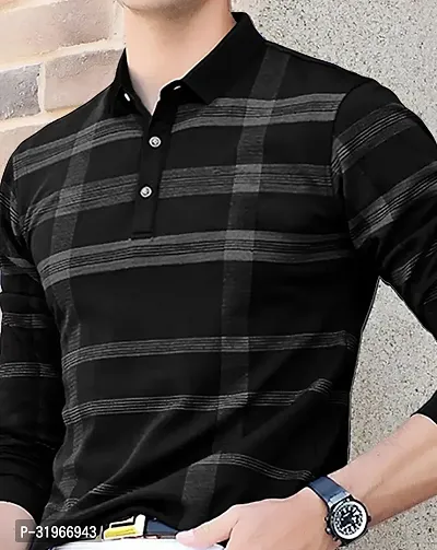 Trendy Cotton Blend Checked Polos For Men-thumb0