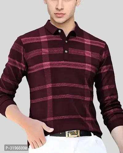 Trendy Cotton Blend Checked Polos For Men-thumb2