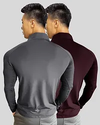 Trendy Multicoloured Polyester Turtle Neck T-Shirt for Men Pack of 2-thumb1