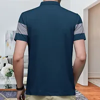 Trendy Cotton Blend Colourblocked Polos For Men-thumb1