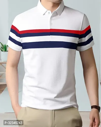 Stylish Cotton Blend T-shirt For Men-thumb0