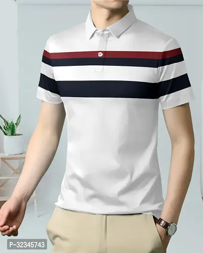 Stylish Cotton Blend T-shirt For Men-thumb3