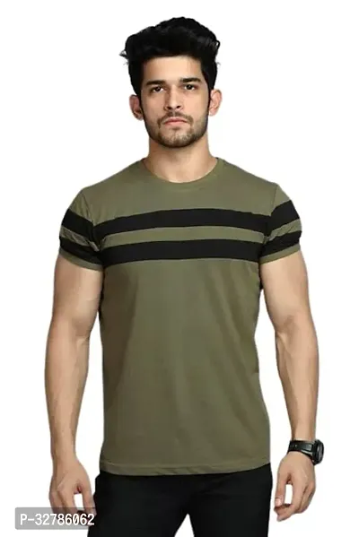 Reliable Green Polyester Blend Printed Round Neck Tshirt For Men-thumb0