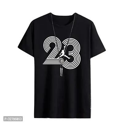 Reliable Black Polyester Blend Printed Round Neck Tshirt For Men-thumb0