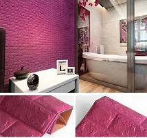 Aspiration Collection 3D Embossed Washable PE Foam DIY Self Adhesive Brick Wall Sticker for Bedrooms, Living Room, Kids Room, Office (Rose Red ) (1 Pc)-thumb1