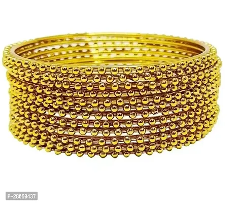 Elegant Golden Metal American Diamond Bangles or Bracelets For Women Pack of 12-thumb0