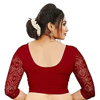 Classic Lycra Jacquard Stitched Readymade Blouse For Women-thumb1