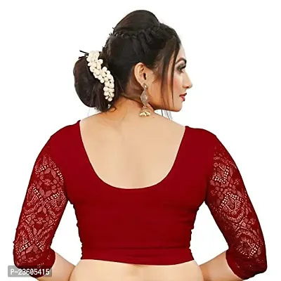 Classic Lycra Jacquard Stitched Readymade Blouse For Women-thumb2