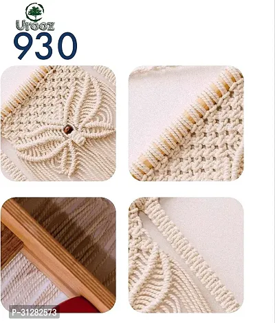 Handcrafted Macrame Wall Hanging Shelf Indoor Wall Decor for Bedroom White-thumb3