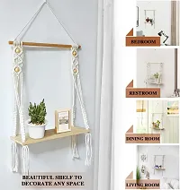 MACRAME WALL HANGING SHELF White-thumb2