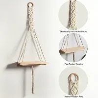 Macrame Wall Hanging Shelf for Home Decor Item Pack of 2 White-thumb1