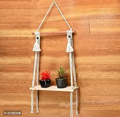 Macrame Wall Hanging Shelf  Wedding Decor Macrame Style Wall Decor White-thumb0