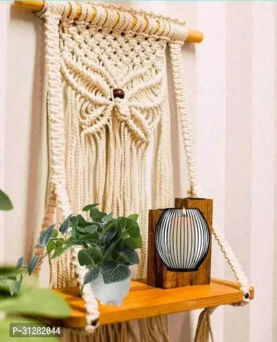 Macrame Wall Hanging Shelf Plant HangerFlower Pots Holder 72 cm X 30.48 cm White-thumb3