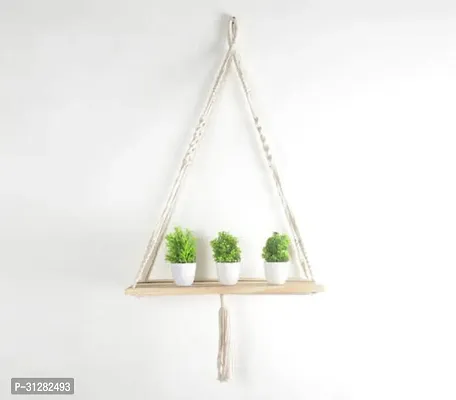 Macrame Wall Hanging Shelf Tapestry Wood Hanging Shelf 2.5 inch X 12 inch White