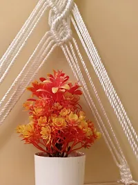 Macrame Shelf Macrame Pot Planter Wall Hanging Nice Tapestry Beige 40 cm X 10 cm White-thumb2