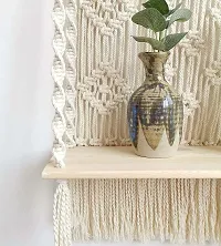 Macrame Wall Hanging shelf with Rope Off White-thumb2