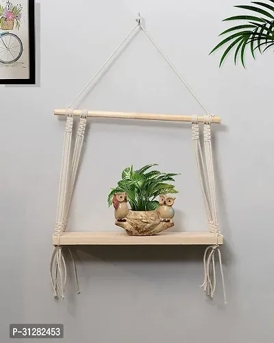 Macrame wall Hanging Decor Shelves Wall Shelf with Handmade Woven White-thumb3