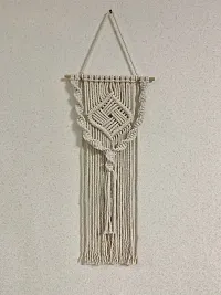 macrame wall hanging 26 inch X 12 inch off white-thumb1