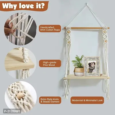 MACRAME WALL HANGING SHELF White-thumb2