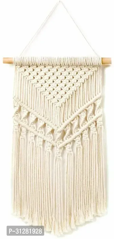 Macrame 100 Cotton Handmade Style Wall Hanging Large Size for Beautiful interiors Nordic Woven Wall Decor Tapestryfor Apartment House Living Room Home Decoration Handmade Ornament 28 inch X inch 16 Natural 28 inch X 16 inch Beige-thumb0