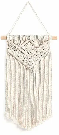 Macrame Wall Hanging Woven Tapestry Wall Decor Beautiful Geometric Wall Art for Apartment Living Room Home Decoration Pack of 1 Natural-thumb1