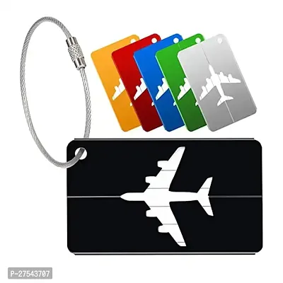 EZ LIVING 3pcs Aluminum Luggage tag Color Black, red and Silver Color with Name id The Best Luggage Tags for Stress-Free Travel Aluminum Suitcase Tags Enhance Luggage Security and Convenience