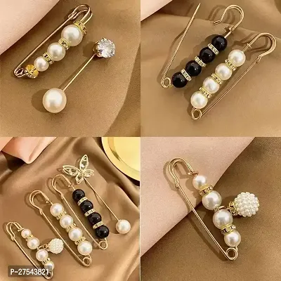 EZ LIVING 6pcs multicolor brooch pin for dresses decoration for women and girls party or all time uses Stylish Ways to Wear Brooch Pins with Neckline Dresses-thumb3