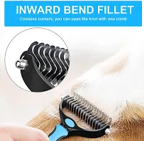 EZ LIVING 1pcs multicolor pet groom brush for dogs and cat hair grooming brush Double Sided Undercoat Rake Comb for Pet Grooming Say Goodbye to Shedding Use a Double Sided Undercoat Rake Comb-thumb1