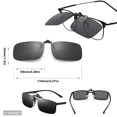 EZ LIVING 1pcs clip rimless sunglasses clip on flip up Clip-On Polarized Sunglasses for Unisex-Adults Clip-On Flip Up Sunglasses are Perfect for Prescription Glasses-thumb3