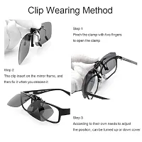 EZ LIVING 1pcs clip rimless sunglasses clip on flip up Clip-On Polarized Sunglasses for Unisex-Adults Clip-On Flip Up Sunglasses are Perfect for Prescription Glasses-thumb4