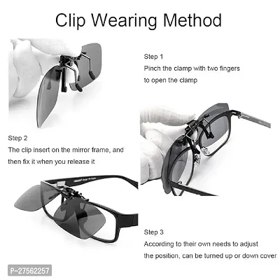 EZ LIVING 1pcs clip rimless sunglasses clip on flip up Clip-On Polarized Sunglasses for Unisex-Adults Clip-On Flip Up Sunglasses are Perfect for Prescription Glasses-thumb5