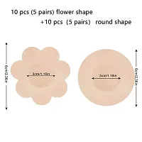 ALL DAY PROVISION 40pcs Flower and Round Share Nipple Cover for Women  Girls for Breast Cover Nipple Covers Everything You Need to Know Disposable Nipple Covers for Women Brown-thumb3