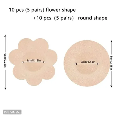 ALL DAY PROVISION 40pcs Flower and Round Share Nipple Cover for Women  Girls for Breast Cover Nipple Covers Everything You Need to Know Disposable Nipple Covers for Women Brown-thumb4