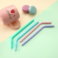 ALL DAY PROVISION 5pcs Multicolor Straw Material Silicone to Easy Way to Clean Silicone Straw with Bag and Cleaning Tool The Ultimate Guide to Reusable Bendy Silicone Straws for Kids-thumb3