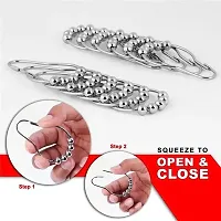 ALL DAY PROVISION 12pcs Steel Shower Ring for Curtain Hooks uses for Bathroom and Office uses Best Rust-Proof Stainless Steel Shower Curtain Hooks for Your Bathroom-thumb4