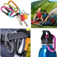 ALL DAY PROVISION  5pcs Multicolor Ring Clip hool Key Ring and Climbing Tool Aluminium Carabiner Ring Clip Hook Keyring Screw Locking for Your Outdoor Adventures-thumb4