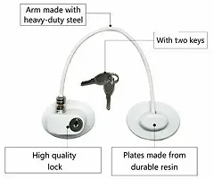 ALL DAY PROVISION 1set White Color Door Lock for Safety and Child Security Lock with 2 Keys Safety Door Locks for Cupboards and Cabinets Secure Your Home with Ease-thumb2